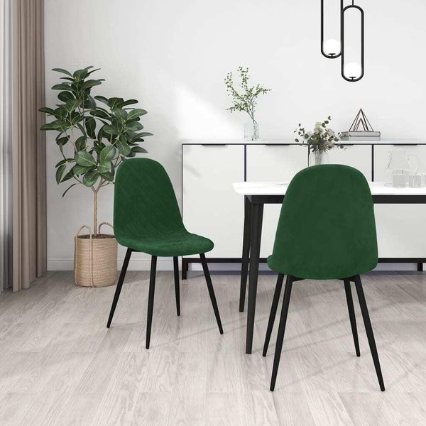 2025 Sedie Da Pranzo Cloris 2Pz. Velluto Verde Scuro - Sedie Da Pranzo Vendita2602113 1Pz-image
