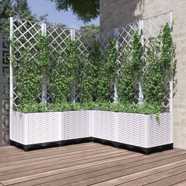 Best MöBel Fioriera Con Traliccio Bianco 120X120X136 Cm Pp - Letti CL7216349 1Pacco-image