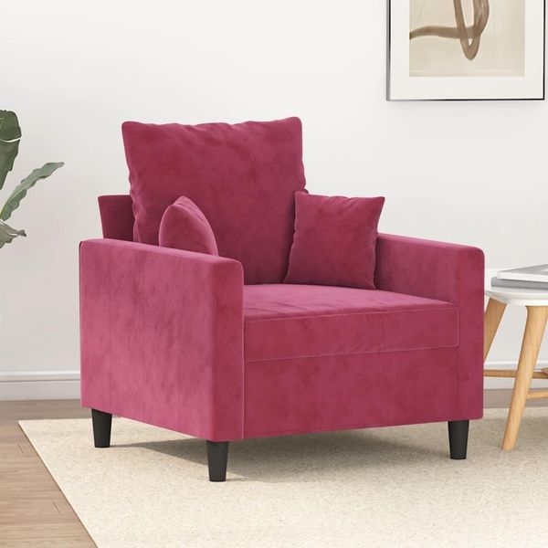 Best MöBel Poltrona Rosso Vino 60 Cm Velluto - Divani Classic Cloris New7862877 1Parcel-image