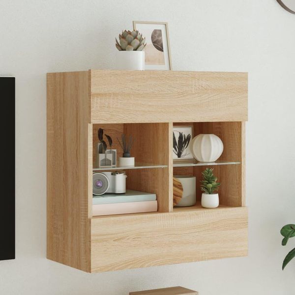 Maison Exclusive - Mobile Tv Con Luci Led Rovere Sonoma 58,5X30X60,5 Cm-image