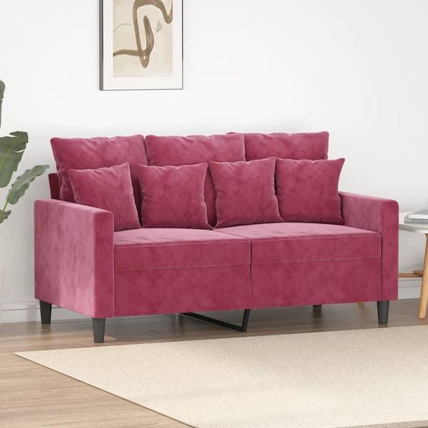 Divano A 2 Posti In Stile Elegante In Velluto Rosso Vino 120 Cm - Divani Classici Hommie6702976 1Pacco-image