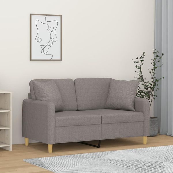 Pratico Divano A 2 Posti Con Cuscini Decorativi In Tessuto Grigio Chiaro Da 120 Cm - Classic Sofas ,Design Furniture 9900734 2Parcel-image