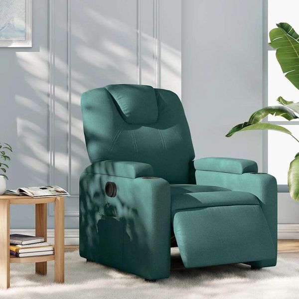 Poltrona Reclinabile Di Design Elettrica In Tessuto Verde Scuro - Tv & Poltrona Reclinabile 2025 New1675135 2Parcel-image