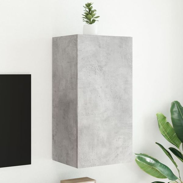Mobile Tv A Parete In Stile Elegante Con Luci Led Grigio Cemento 40,5X35X80 Cm - Mobili Tv Hommie2971674 1Pacco-image