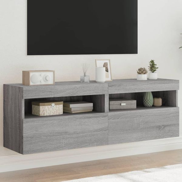 Maison Exclusive - Mobile Tv Con Luci Led 2 Pz. Grigio Sonoma 60X30X40 Cm-image