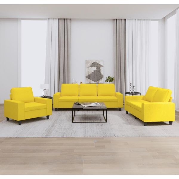 2025 Set Di Divani Moderni A 3 Pezzi In Tessuto Giallo Chiaro - Divani Classici,Design 8291909 3Parcel-image