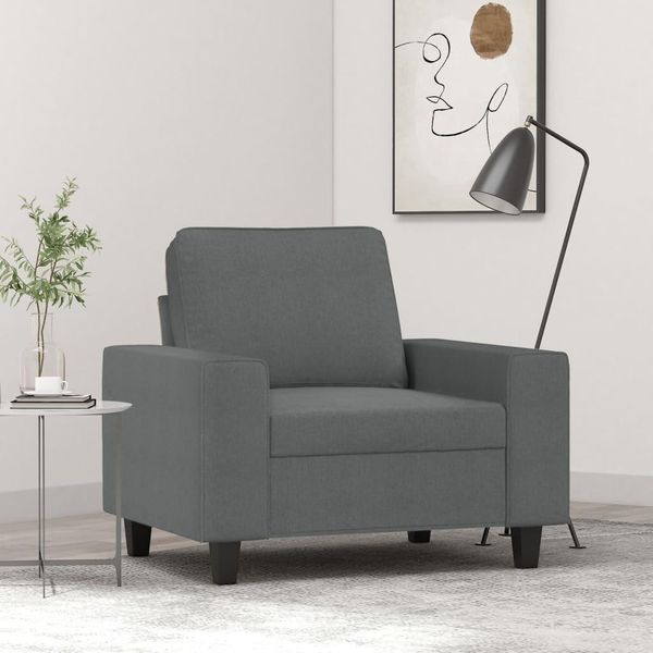 Bei Cloris Poltrona Grigio Scuro 60 Cm In Tessuto - Divani Classici New3143726 1Parcel-image