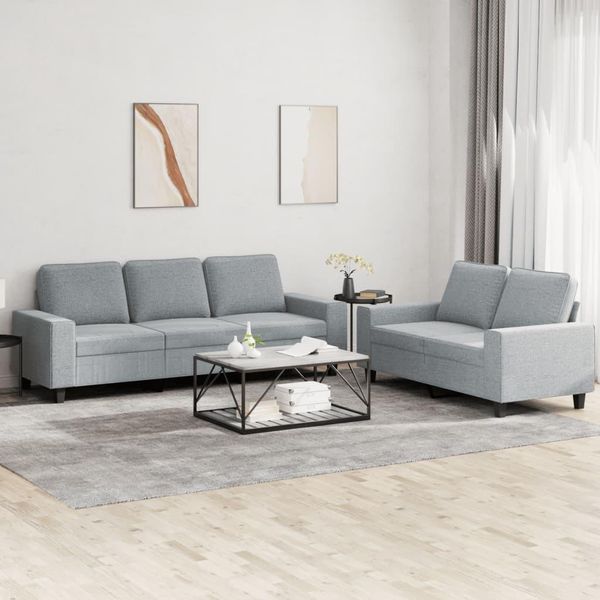Best MöBel Set Di Divani 2 Pezzi In Tessuto Grigio Chiaro - Classic Sofas CL1811961 2Parcel-image