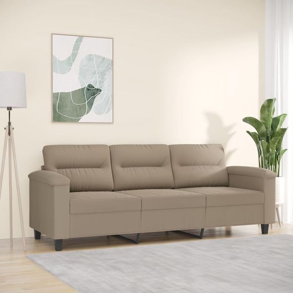 Best MöBel Divano 3 Posti Taupe 180 Cm Tessuto Microfibra - Classic Sofas CL6754625 1Parcel-image