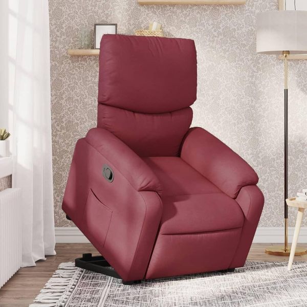 Best MöBel Poltrona Relax Con Ausilio Per L'appoggio, Tessuto Rosso Vino - Cloris Tv & Reclinabile New4606492 2Parcel-image
