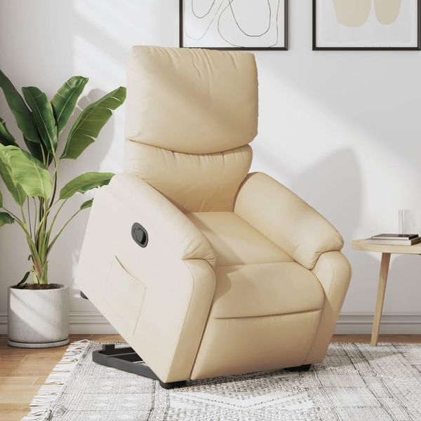 Poltrona Reclinabile Di Design Con Ausilio Per L'installazione In Tessuto Crema - Tv & Reclinabili 2025 Nuovo9455696 2Pacchi-image