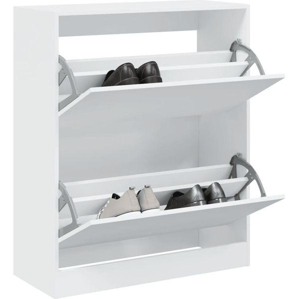 Best MöBel Scarpiera Bianca 80X34X96,5 Cm In Legno - Portascarpe Cloris New1560825 1Pacco-image