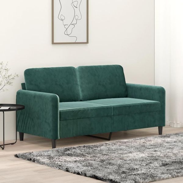 Divano A 2 Posti Stabli Verde Scuro 140 Cm In Velluto - Divani Classici CC3282248 1Pacco-image