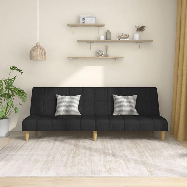 Divano Letto Stile Elegante A 2 Posti In Tessuto Nero - Divani Classici Hommie9023996 1Parcel-image