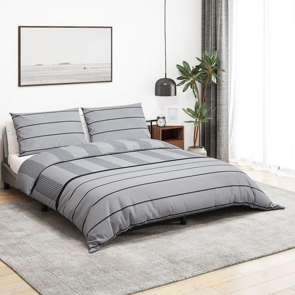 Set Di Biancheria Da Letto In Stile Elegante Grigio 200X200 Cm In Cotone - Biancheria Da Letto Hommie5012440 1Pacco-image