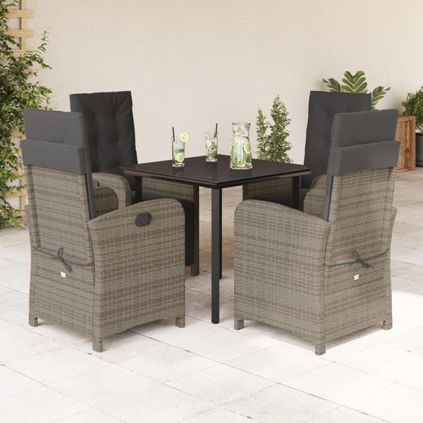 Bei Cloris Set Di Mobili Da Giardino Set Di Mobili Da Balcone Set Da Pranzo Da Giardino 5 Pezzi Con Cuscini Grey Poly Rattan - Set Di Mobili Da Giardino New4604087 3Parcel-image