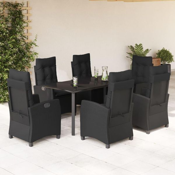 Set Di Mobili Da Giardino Di Design Set Di Mobili Da Balcone Set Da Pranzo Da Giardino 7 Pezzi Con Cuscini Nero Poly Rattan - Set Di Mobili Da Giardino 2025 New5015509 4Parcel-image