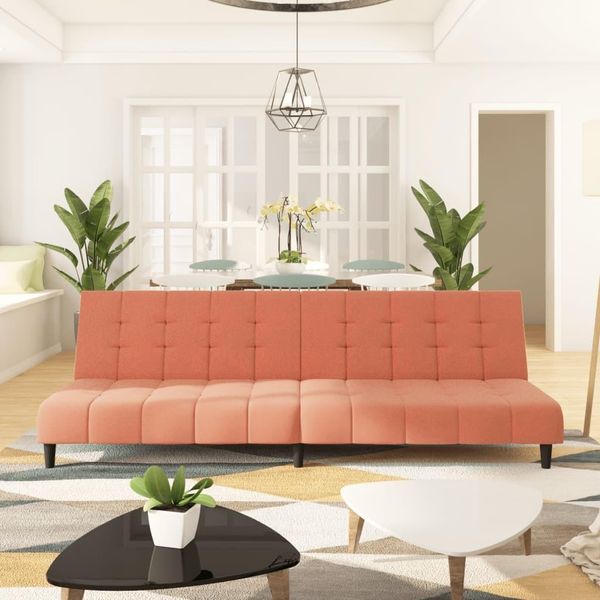 Divano Letto Stile Elegante A 2 Posti In Velluto Rosa - Divani Classici Hommie4005153 1Pacco-image