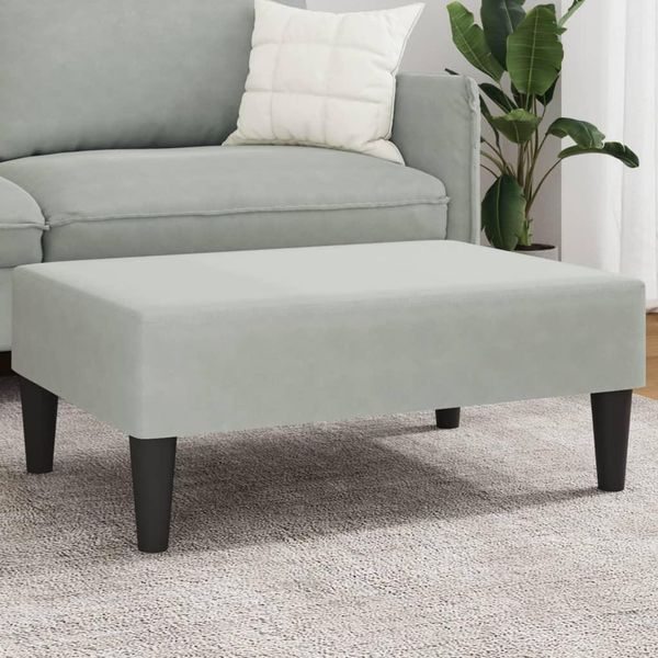 Stabli MöBel Sgabello Grigio Chiaro 77X55X31 Cm In Velluto - Sgabello CC1182747 1Pacco-image
