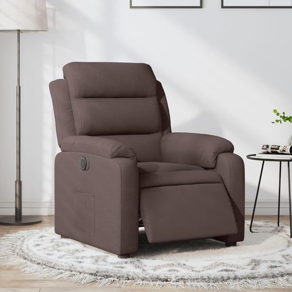 Stabli MöBel Poltrona Relax Elettrica In Tessuto Marrone Scuro - Tv & Relax Poltrona CC7385621 2Parti-image