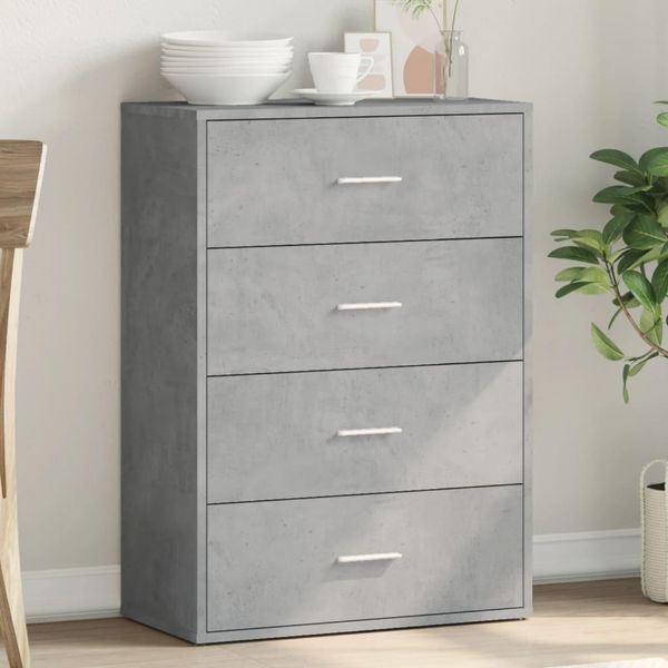 Design New Vetrina Sideboard Concrete Grey 60X31X84 Cm Materiale A Base Di Legno - Cassettiere Mobili2025 CHY4266249 1Pacco-image