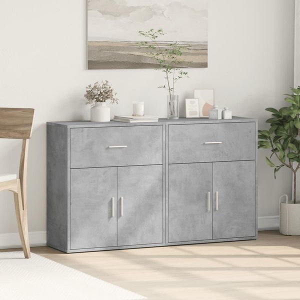 Maison Exclusive - Credenze 2 Pz Grigio Cemento 60X31X70 Cm In Legno Multistrato-image