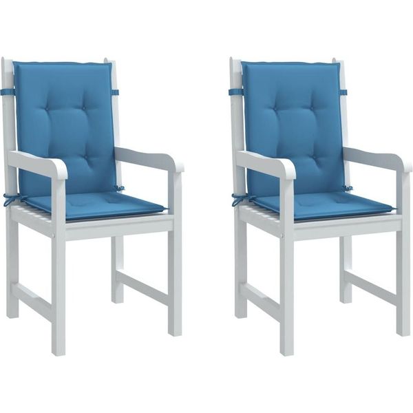Eleganten-Stil Cuscini Per Schienale Basso 2 Pz. Tessuto Melange Blue 100X50X4 Cm - Cuscini Per Mobili Da Giardino Hommie4769981 1Pacco-image