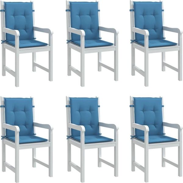 2025 Cuscini Per Schienale Basso Cloris 6 Pz. Tessuto Blu Melange 100X50X4 Cm - Cuscini Per Mobili Da Giardino Vendita1202235 1Pacco-image