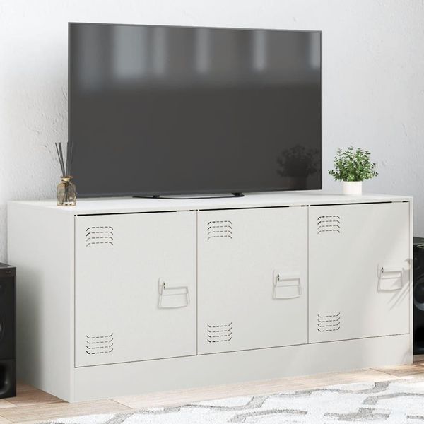 Maison Exclusive - Mobile Tv Bianco 99X39X44 Cm Acciaio-image