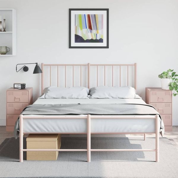 Maison Exclusive - Comodini 2 Pz. Rosa 34,5X39X62 Cm Acciaio-image