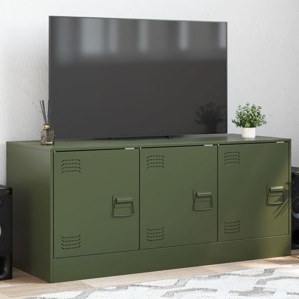 Pratico Mobile Tv Verde Oliva 99X39X44 Cm In Acciaio - Mobili Tv ,Mobili Di Design 6552045 1Parte-image