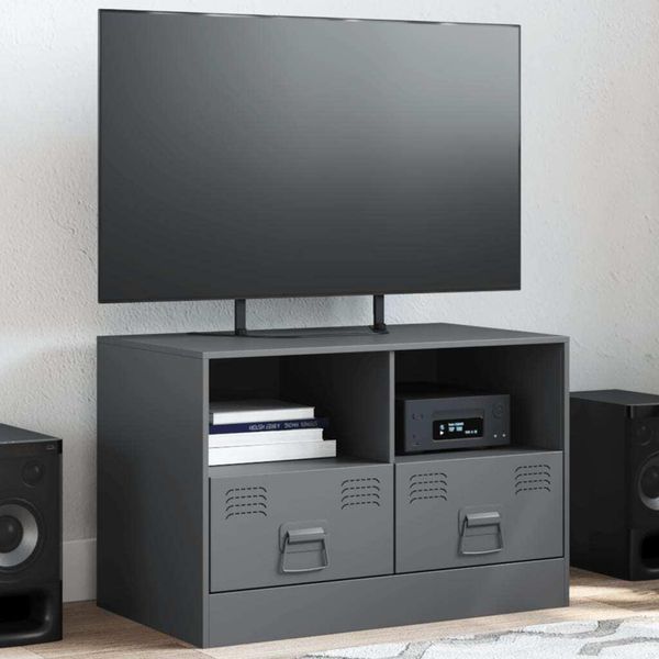 Mobile Tv Di Design Antracite 67X39X44 Cm In Acciaio - Mobili Tv 2025 New9697788 1Parcel-image