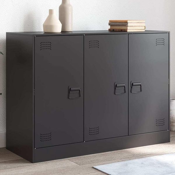 Maison Exclusive - Credenza Nera 99X39X73 Cm Acciaio-image