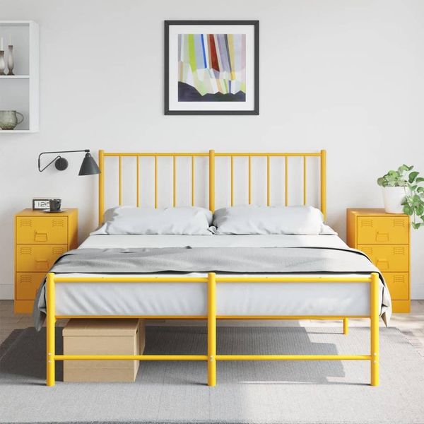 Bei Cloris Comodini 2 Pezzi Giallo Senape 34,5X39X62 Cm Acciaio - Comodini E Armadietti Nuovo6318834 1Pacco-image