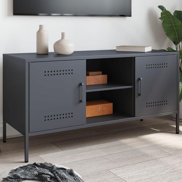 Maison Exclusive - Mobile Tv Antracite 100,5X39X50,5 Cm Acciaio-image