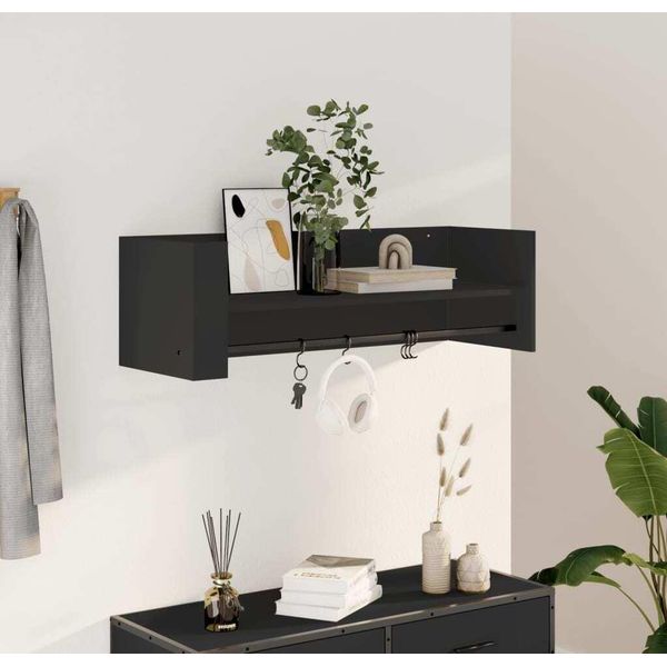 Maison Exclusive - Mensola Da Parete Nera 100X35X30,5 Cm Materiale Ligneo-image
