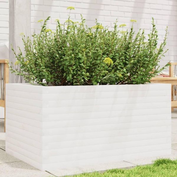 Fioriera Durevole Bianca 90X60X45,5 Cm In Pino Massiccio - Letti Octo8187260 1Pacco-image