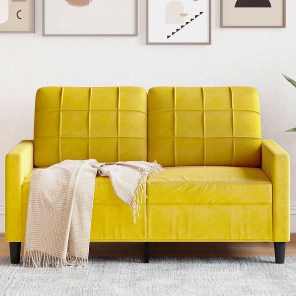 Stabli Mobili Divano 2 Posti Giallo 120 Cm In Velluto - Divani Classici CC7667540 1Pacco-image