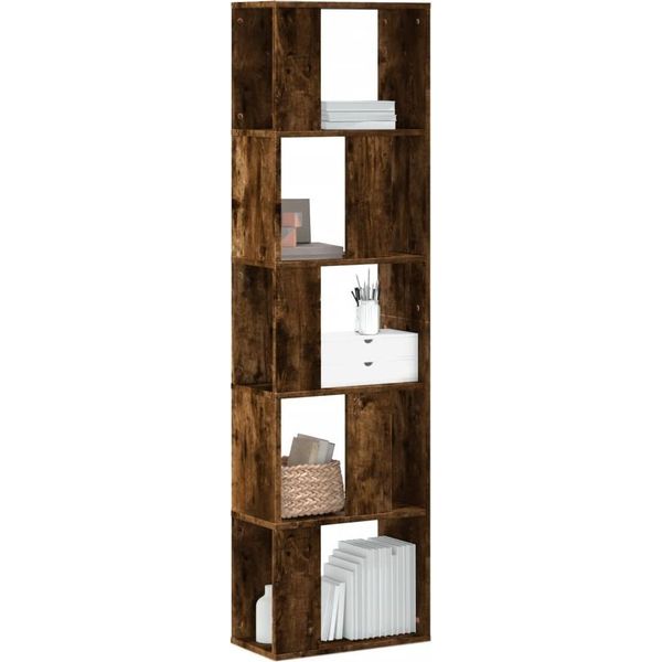 Maison Exclusive - Libreria 5 Ripiani Rovere Affumicato 45X23,5X162,5 Cm Materiale Ligneo-image