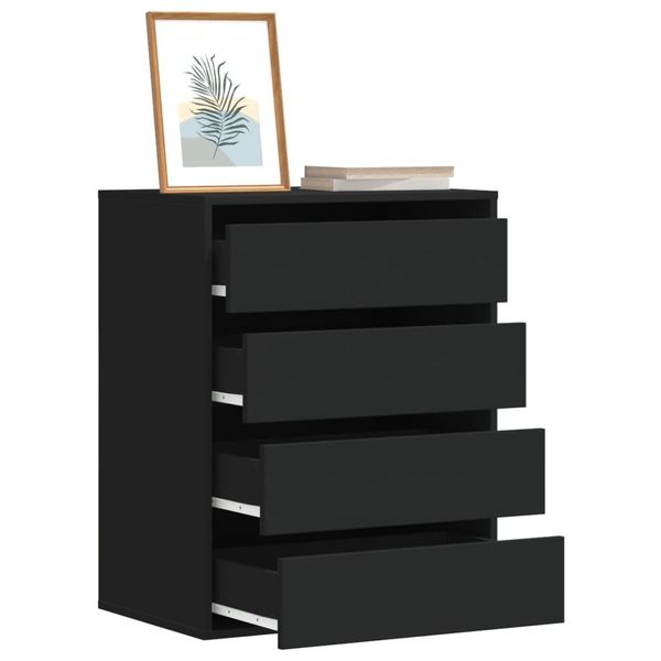 Cassettiera Durevole Nera 60X41X76 Cm In Legno - Cassettiere Octo6582722 1Pacco-image