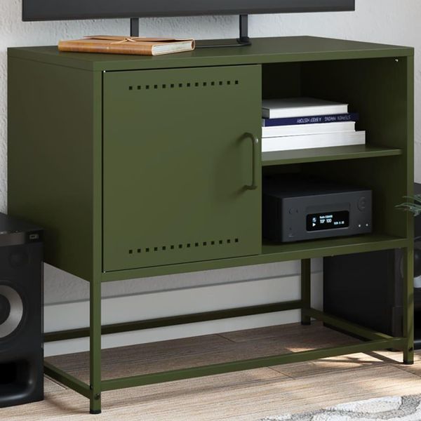 Maison Exclusive - Mobile Tv Giallo Senape 100,5X39X60,5 Cm Acciaio-image