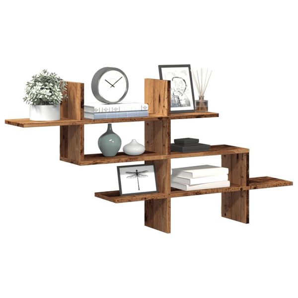 Maison Exclusive - Mensola Da Parete Effetto Legno Antico 124,5X18X60,5 Cm Materiale Ligneo-image