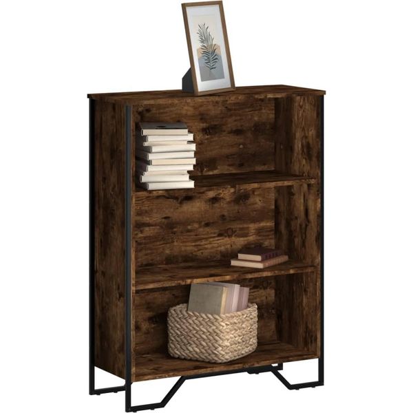 Design New Bookcase Smoked Oak 80X31X106 Cm Materiale A Base Di Legno - Librerie Furniture2025 CHY8631751 1Parcel-image