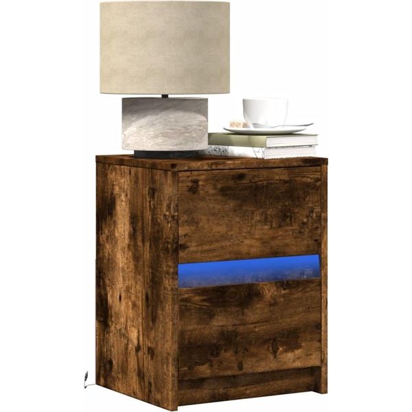 Best MöBel Comodini Con Luci Led 2 Pz. Rovere Fumé - Comodini E Armadi Cloris Nuovo1669688 1Pacco-image