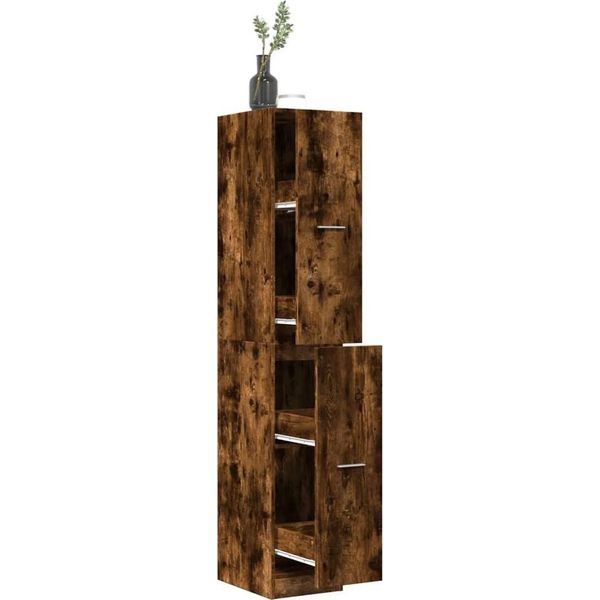 Design Nuova Vetrinetta Vetrinetta Per Farmacia Rovere Fumé 30X41X174,5 Cm Materiale A Base Di Legno - Cassettiere MöBel2025 CHY9740081 2Parti-image
