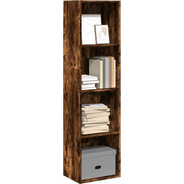 Design New Bookshelf Smoked Oak 40X30X152 Cm Materiale A Base Di Legno - Librerie Furniture2025 CHY8855224 1Parcel-image