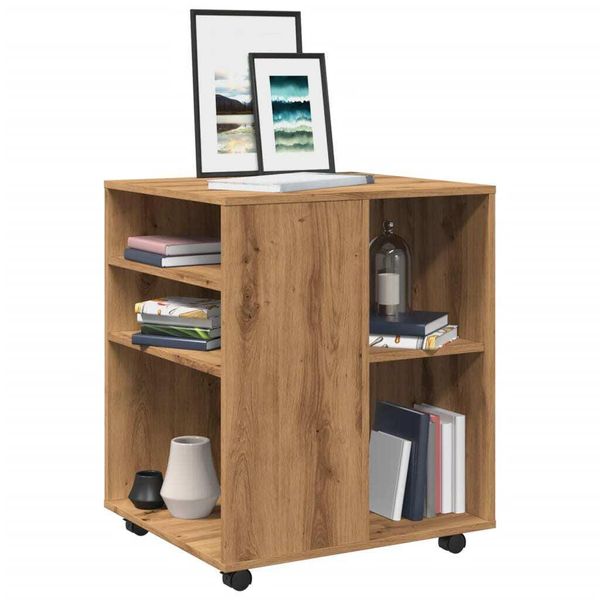 Design New Display Cabinet Rolling Cabinet Artisan Oak 60X53X72 Cm Materiale A Base Di Legno - Cassettiere Furniture2025 CHY9593535 1Parcel-image