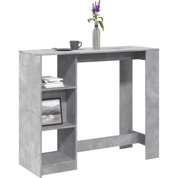 Maison Exclusive - Tavolo Da Bar Con Ripiano Grigio Cemento 124X46X103,5 Cm Materiale Ligneo-image