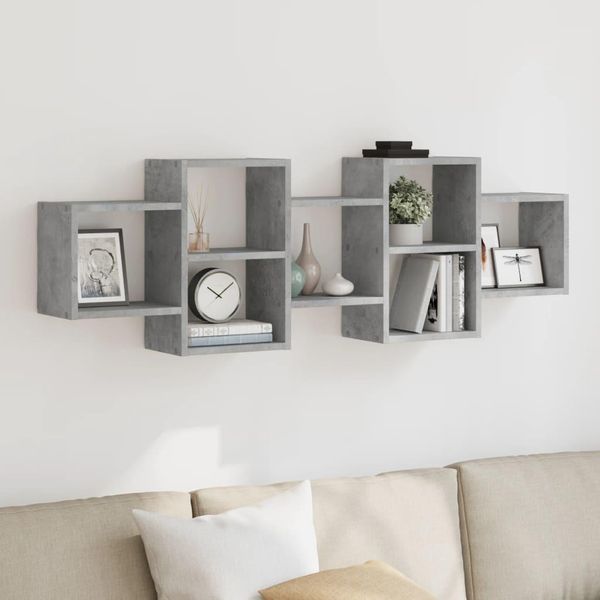 Maison Exclusive - Mensola Da Parete Grigio Cemento 129X18X42 Cm Materiale Ligneo-image