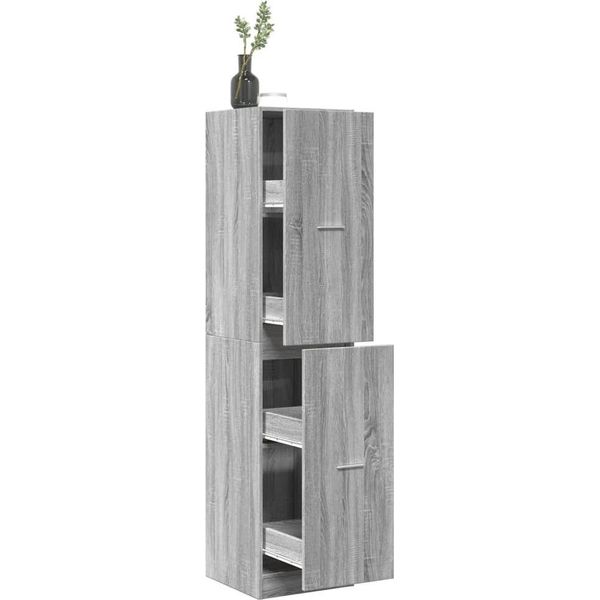 Pratica Vetrinetta Da Appoggio Grigio Sonoma 40X41X174,5 Cm Legno Composito - Cassettiere ,Mobili Di Design 3403156 2Parti-image